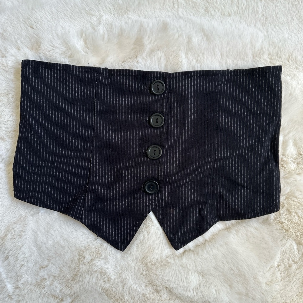 Black Pinstripe Corset Belt